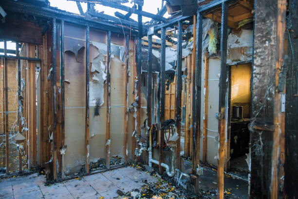 Professional Fire Damage Restoration technician working in Hampton, VA